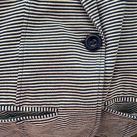 Anthropologie Tulle Striped 3/4 length blazer - Picture 6 of 8